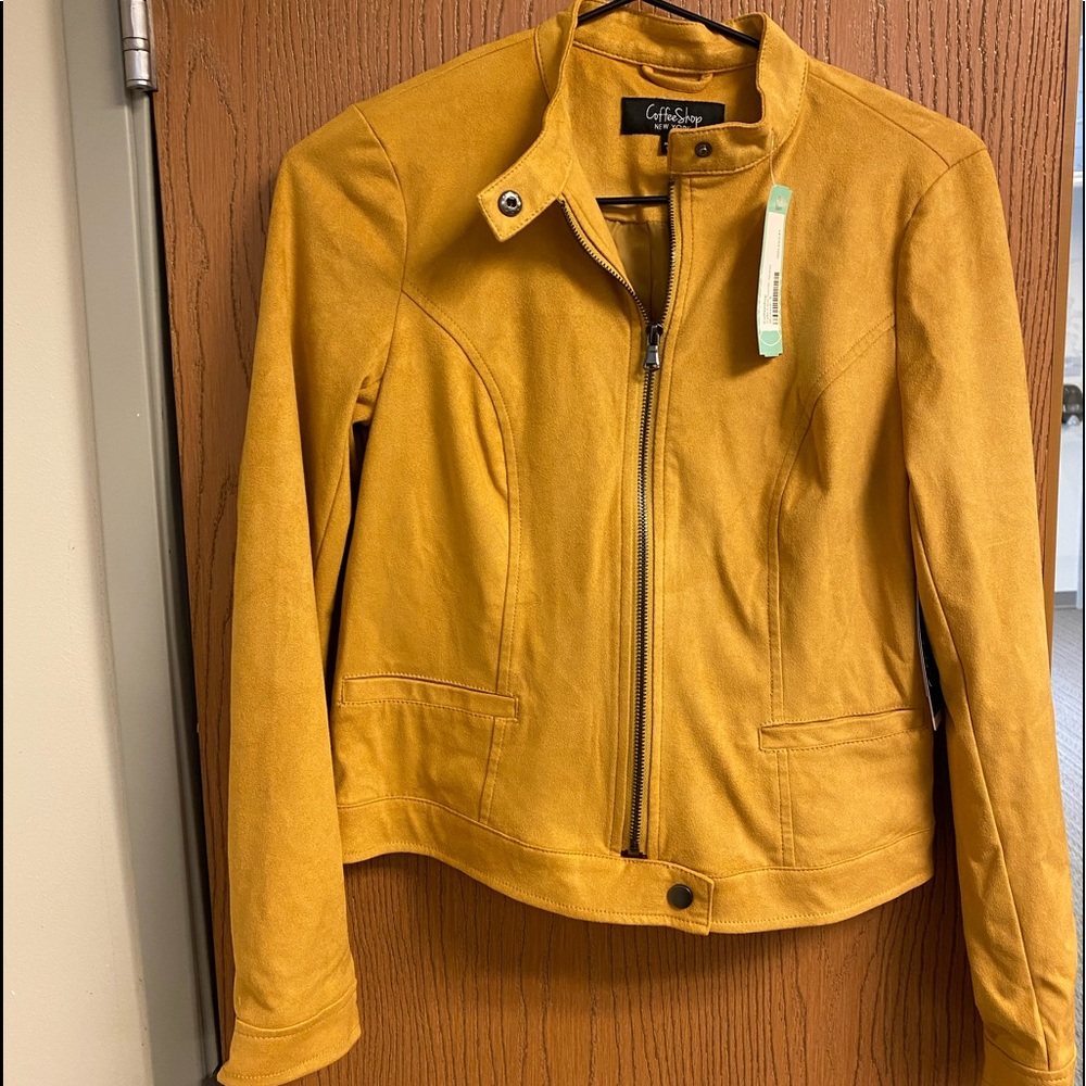 New Mustard colored suede jacket